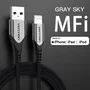 Vention - Cable USB 2.0 a Lightning, Conector Macho USB a Macho Lightning, Longitud 2 Metros, Color Gris